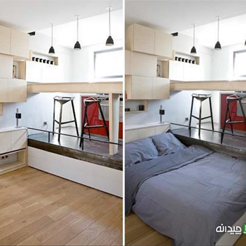 طراحی آپارتمان 40 متری با وسایل کم جا