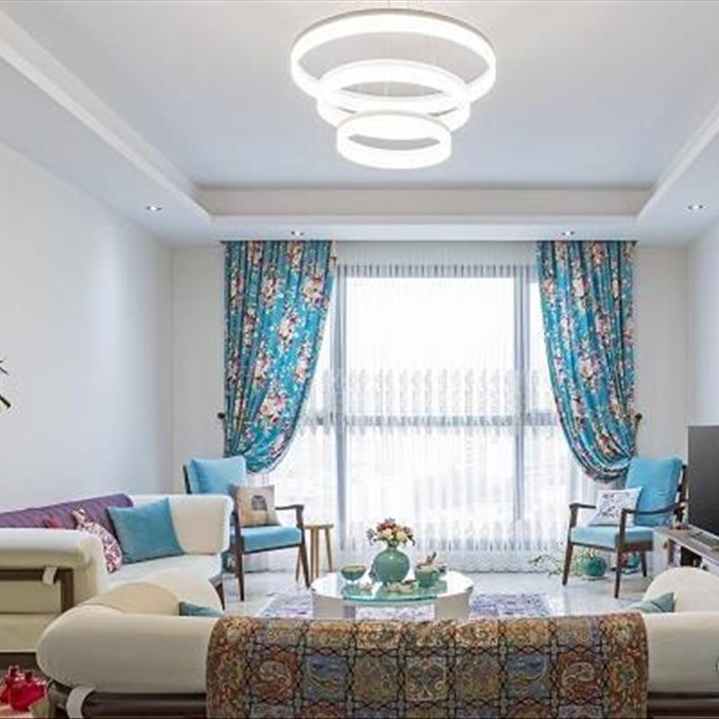 چیدمان خانه های ایرانی، رنگ آبی و کرم در آپارتمان تهران!
