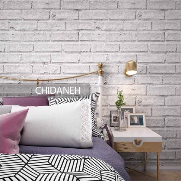 کاغذ دیواری طرح آجر، طوسی‌اش بهتره یا رُسی رنگ؟