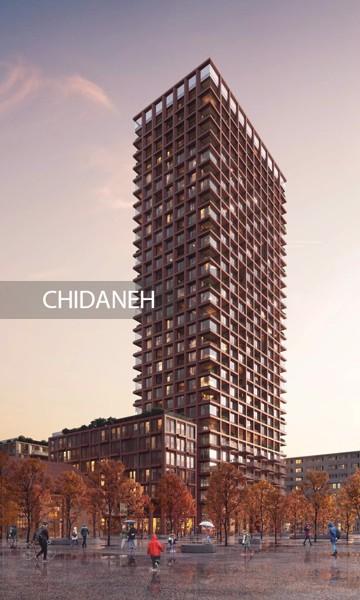 تصاویر بلندترین برج تمام چوبی جهان | طراحی داخلی واحدهای این برج خاص را ببینید